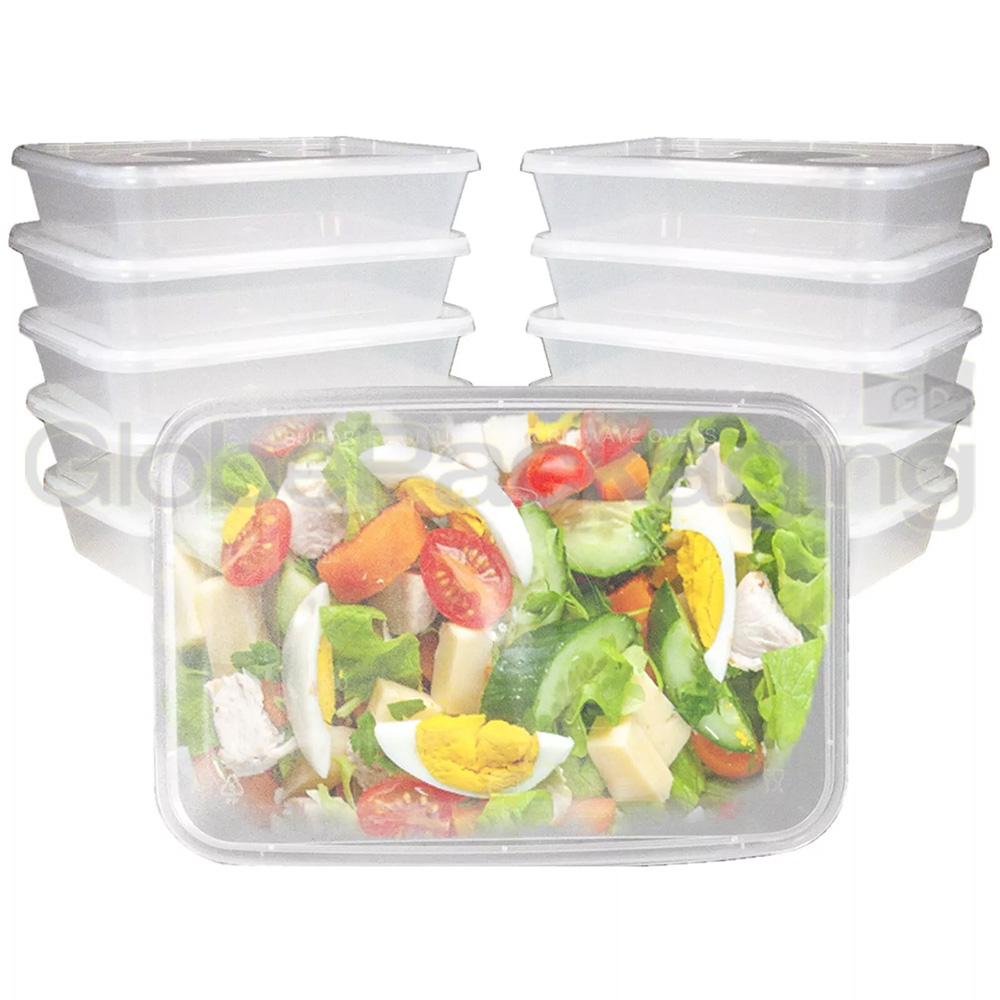 200 x PLASTIC 500ml MICROWAVE FOOD TAKEAWAY CONTAINERS